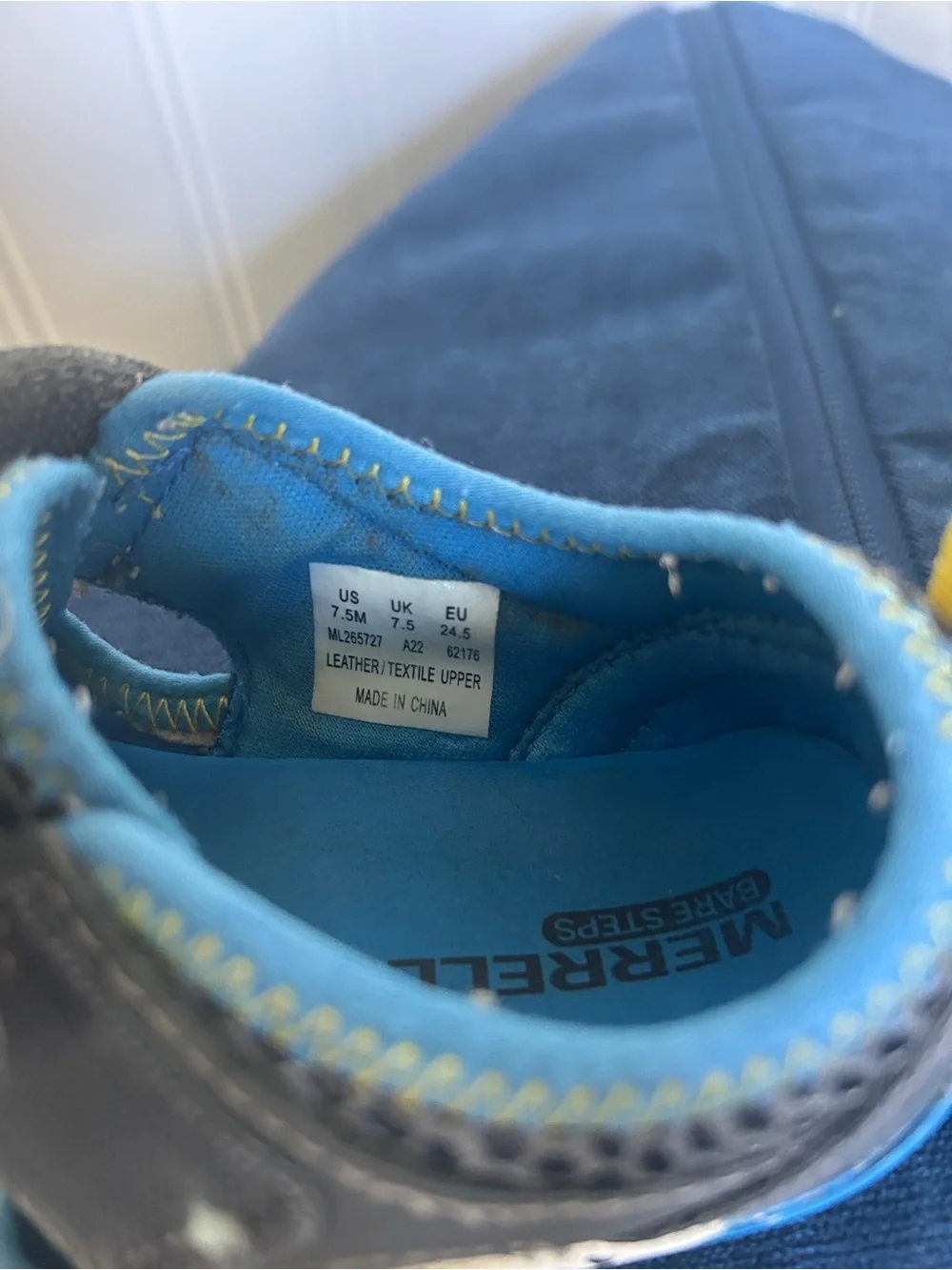 Merrell Kids Gray and Blue Mesh Sneakers